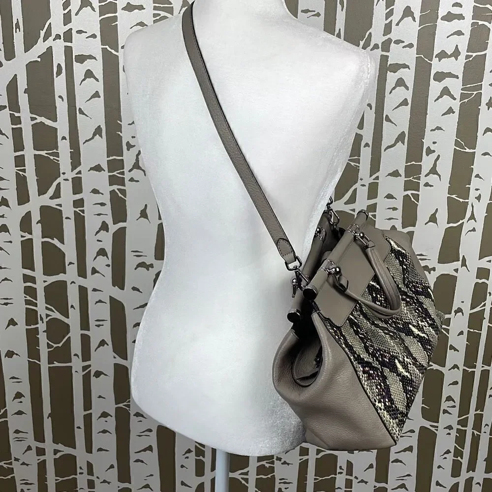 Vince Camuto Carla Grey Multi Snake Satchel